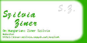 szilvia ziner business card